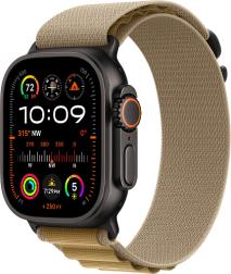 Apple Watch Ultra 2 (2024) 49mm Black Titanium Case with Tan Alpine Loop Large